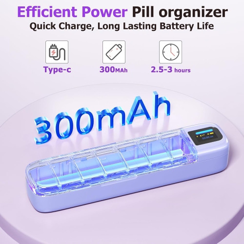 Boîte à médicaments automatique intelligente, boîte à médicaments minutée rechargeable, boîte à médicaments multifonction pour sept jours par