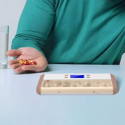 Boîte à médicaments portative Smart reminder - 7 compartiments avec réveil vibration LED Light, étanche à l'humidité et scellé, boîte à médicaments