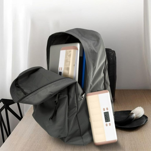 Boîte à médicaments portative Smart reminder - 7 compartiments avec réveil vibration LED Light, étanche à l'humidité et scellé, boîte à médicaments