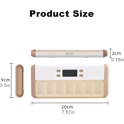 Boîte à médicaments portative Smart reminder - 7 compartiments avec réveil vibration LED Light, étanche à l'humidité et scellé, boîte à médicaments
