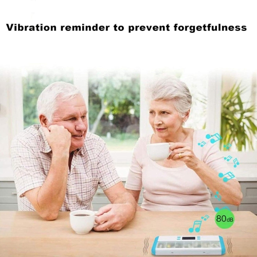 Boîte à médicaments portative Smart reminder - 7 compartiments avec réveil vibration LED Light, étanche à l'humidité et scellé, boîte à médicaments