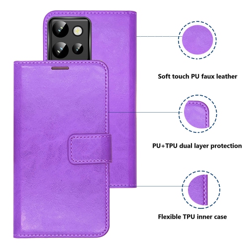 XCRS Flip Wallet PU Leather Cover Pouch with Card Slot, Lanyard Folio Case for Motorola Moto G Power 5G 2025