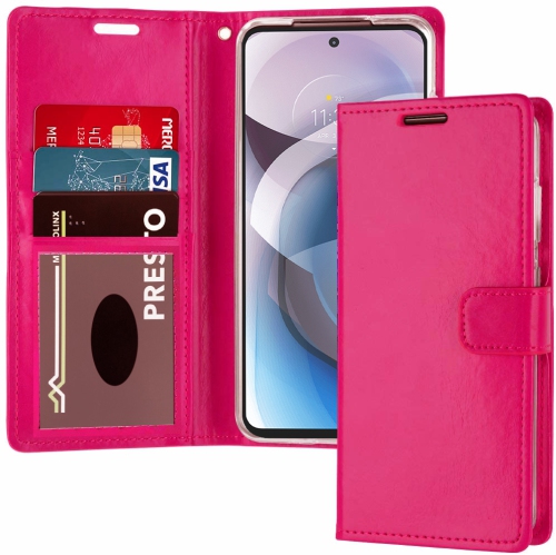 XCRS Flip Wallet PU Leather Cover Pouch with Card Slot, Lanyard Folio Case for Motorola Moto G Power 5G 2025