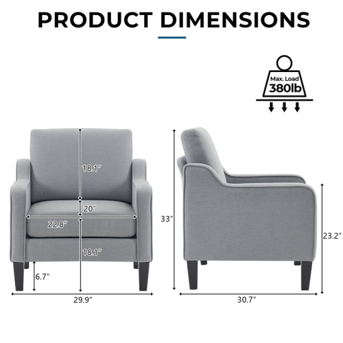 Fauteuil d'appoint contemporain en coton et lin de Karl Home pour salon gris