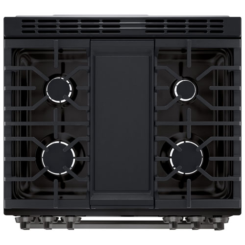 Cuisinière à gaz encastrable de 30 po à 5 brûleurs et à four à convection véritable de 6,3 pi³ de LG - Inox noir