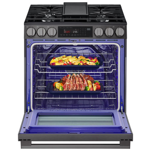 LG 30" 6.3 Cu. Ft. True Convection 5-Burner Slide-In Gas Range (LSGL6335Z) - Black Stainless Steel