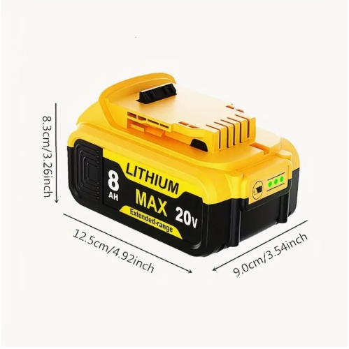 2 Pack 8.0Ah 20V Replacement Battery Compatible With De-walt 20V Battery Max XR Lithium Ion DCB204 DCB206 DCB200 DCB180 DCD985B DCD771C2 DCS355D1
