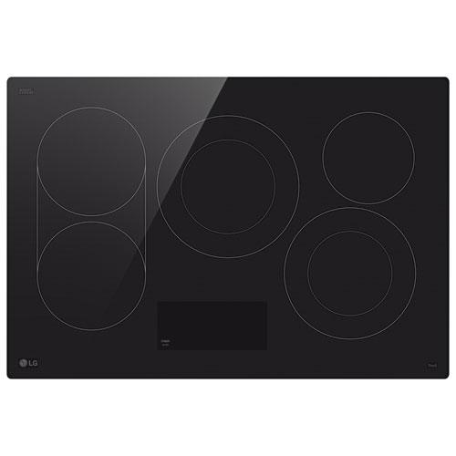 Surface de cuisson électrique de 30 po à 5 éléments ThinQ de LG - Céramique noire