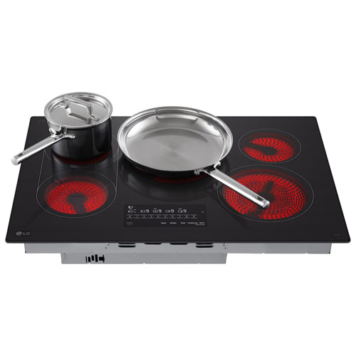 Surface de cuisson électrique de 30 po à 5 éléments ThinQ de LG - Céramique noire