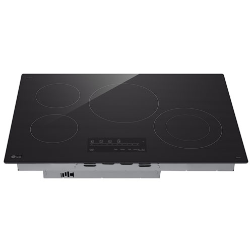 Surface de cuisson électrique de 30 po à 4 éléments ThinQ de LG - Céramique noire
