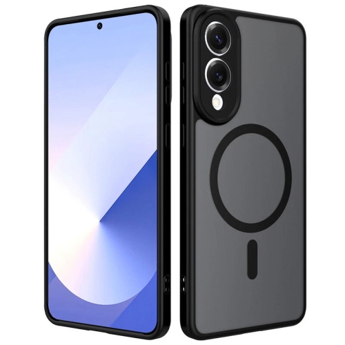 [CS] Matte Silicone Hybrid Magnetic MagSafe Case Cover for Samsung Galaxy S25 Edge, Black