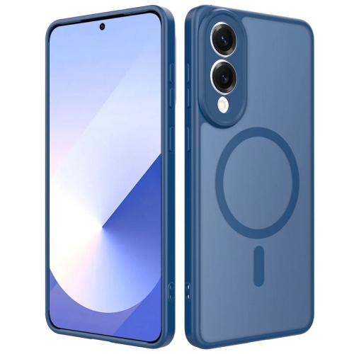 [CS] Matte Silicone Hybrid Magnetic MagSafe Case Cover for Samsung Galaxy S25 Edge, Navy