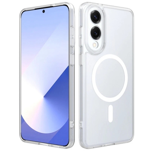 [CS] Étui magnétique en silicone mat avec MagSafe pour Samsung Galaxy S25 Edge, transparent