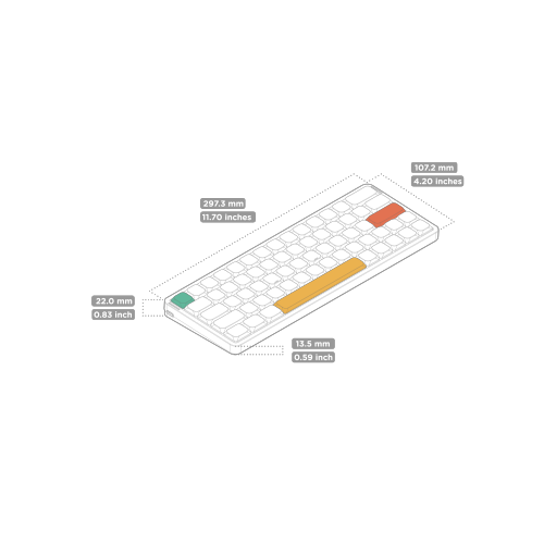 NuPhy Air60 V2 RGB Low Profile Hotswap Wireless Mechanical Gaming Keyboard – 60% Layout, Wisteria Switches – Compatible with Windows,iOS,macOS and