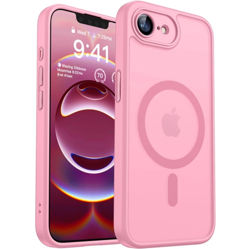 [CS] Matte Silicone Hybrid Magnetic MagSafe Case Cover for iPhone 16e, Rose Gold