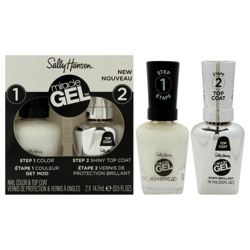 SALLY HANSEN  Miracle Gel Nail Polish Duo - 900 Get Mod By for Women - 2 X 0.5 OZ Miracle Gel Nail Polish - 789 Get Mod, Miracle Gel - 101 Shiny