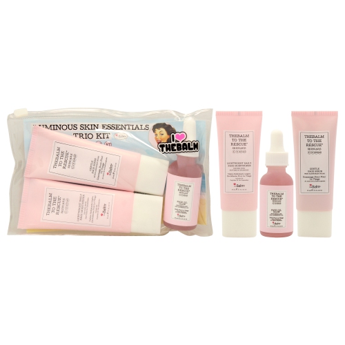 THE BALM  Luminous Skin Essentials Trio Kit By for Women - 3 PC 1OZ Lightweight Daily Face Moisturizer, 1OZ Gentle Face Scrub, 1OZ Face Oil