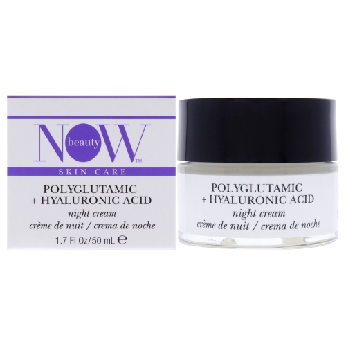 NOW BEAUTY  Polyglutamic Plus Hyaluronic Acid Night Cream By for Unisex - 1.7 OZ Cream