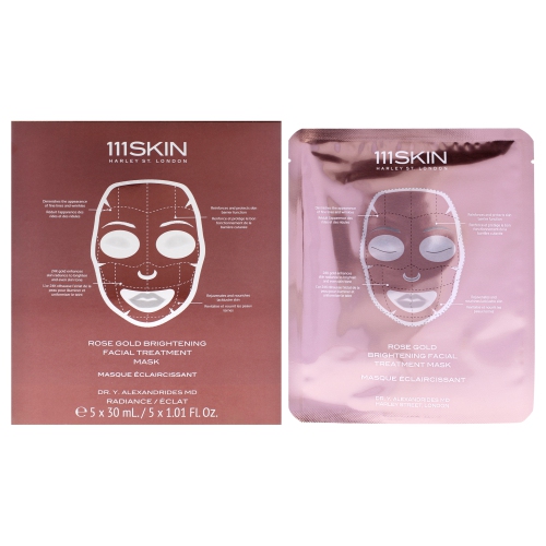 111SKIN  Rose Brightening Facial Treatment Mask By for Unisex - 5 PC Mask In Gold Omg the best