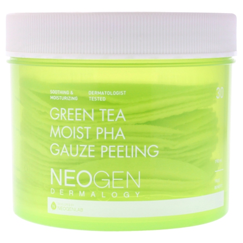 Dermalogy Moist PHA Gauze Peeling - Green Tea by Neogen for Unisex - 30 Count Pads