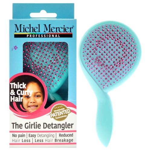 MICHEL MERCIER  The Girlie Detangle Brush Thick And Curly Hair - Turquoise-Pink By for Women- 1 PC Hair Brush