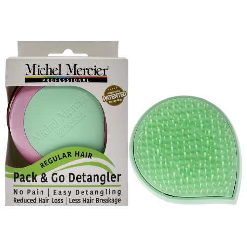 MICHEL MERCIER  Pack And Go Detangler Regular Hair - Green-Pink By for Unisex - 1 PC Hair Brush