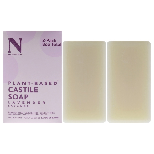 DR. NATURAL  Castile Bar Soap - Lavender By for Unisex - 2 X 8 OZ Soap