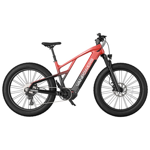 Vanpowers Grand Teton Ultra Step-Through Fat-Tire Electric City Bike (500W Motor/149km Range/32km/h Top Speed)-Black