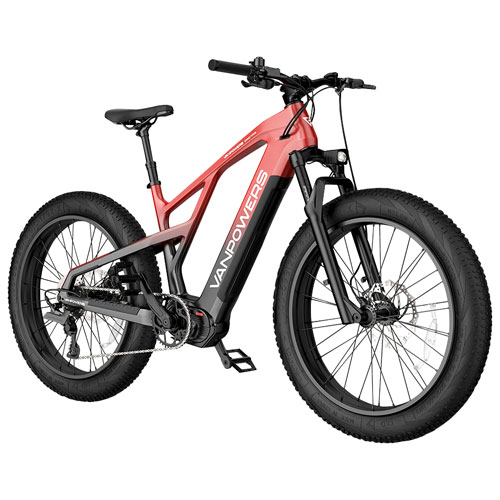 Vanpowers Grand Teton Ultra Step-Through Fat-Tire Electric City Bike (500W Motor/149km Range/32km/h Top Speed)-Black