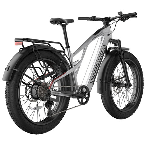Vanpowers Grand Teton Pro Step-Through Fat-Tire Electric City Bike (750W Motor/149km Range/32km/h Top Speed)-Silver