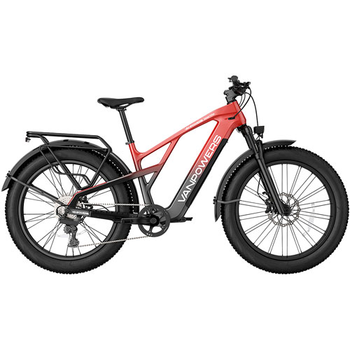 Vanpowers Grand Teton Pro Step-Through Fat-Tire Electric City Bike (750W Motor/149km Range/32km/h Top Speed)-Black