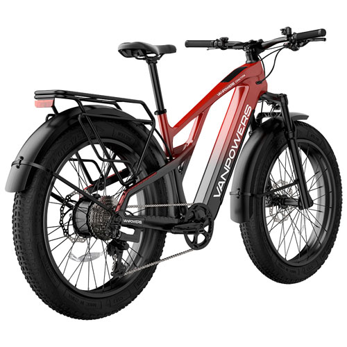 Vanpowers Grand Teton Pro Step-Through Fat-Tire Electric City Bike (750W Motor/149km Range/32km/h Top Speed)-Black