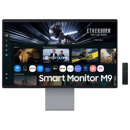 Moniteur de jeu intelligent DELO Ultra HD 4K 165 Hz 0,03 ms gris à gris FreeSync 32 po M9 de Samsung (LS32FM900SNXZA) - Argenté