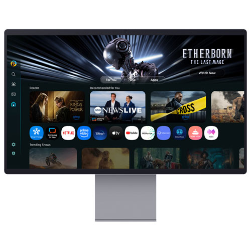 Moniteur de jeu intelligent DELO Ultra HD 4K 165 Hz 0,03 ms gris à gris FreeSync 32 po M9 de Samsung (LS32FM900SNXZA) - Argenté