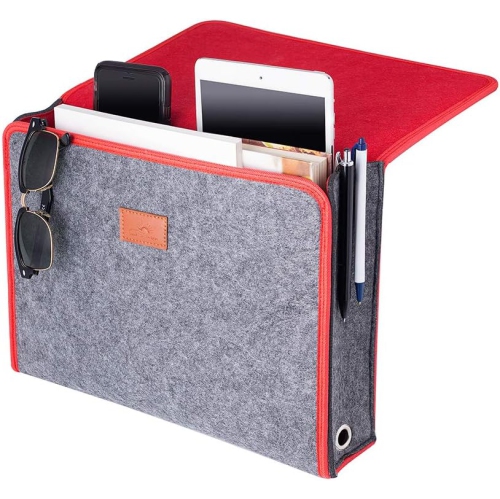 SANDBANKS DESIGNS: Bedside Storage Caddy Organizer - For Under Mattress in Bedroom, Dorm, Hospital, Bunk, Couch, Table - Macbook, Books, iPhone,