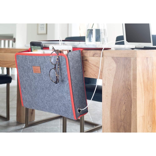 SANDBANKS DESIGNS: Bedside Storage Caddy Organizer - For Under Mattress in Bedroom, Dorm, Hospital, Bunk, Couch, Table - Macbook, Books, iPhone,