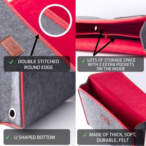 SANDBANKS DESIGNS: Bedside Storage Caddy Organizer - For Under Mattress in Bedroom, Dorm, Hospital, Bunk, Couch, Table - Macbook, Books, iPhone,