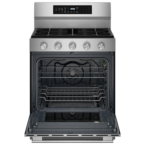 Cuisinière à gaz autonome avec friture à air chaud et convection véritable 30 po 5 pi³ de KitchenAid - Acier inoxydable