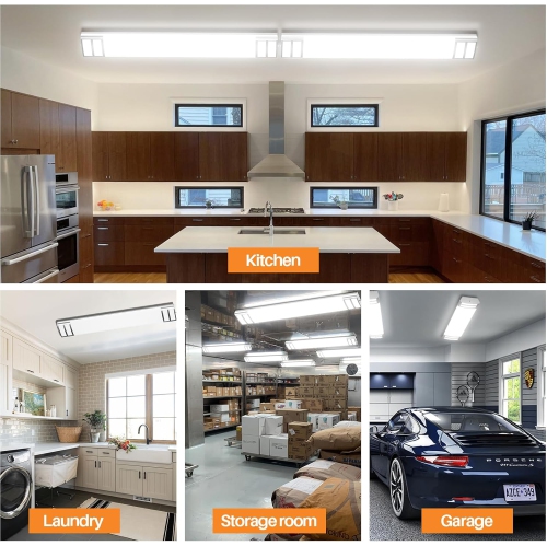 4FT LED Light Fixture, 40W, 4500LM, 4000K Neutral White, 48 Inch LED Linear Flush Mount Lights, 4 Foot Kitchen Ceiling Light for Craft Room, Laundry