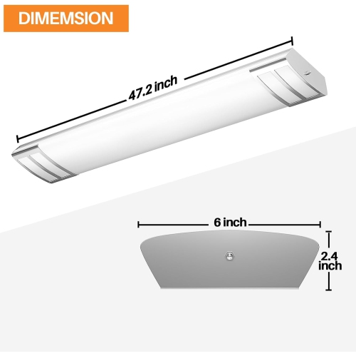 4FT LED Light Fixture, 40W, 4500LM, 4000K Neutral White, 48 Inch LED Linear Flush Mount Lights, 4 Foot Kitchen Ceiling Light for Craft Room, Laundry