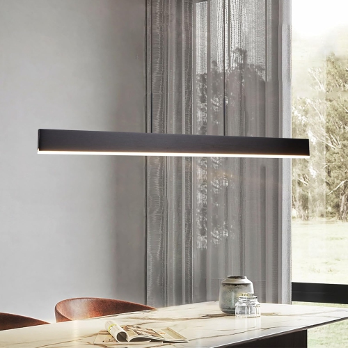 Linear LED – Luminaire suspendu noir, luminaires de salle à manger à intensité réglable 31&nbsp;W, plafonniers modernes pour îlot de cuisine, lustre