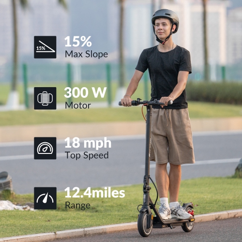 5TH WHEEL B20 Electric Scooter for Adults, 18MPH, 12.4 Miles Range, 8.5" Solid Tires, Turn Signals, Dual Braking, Foldable Commuter E-Scooter with