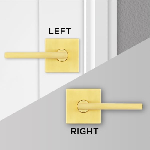 Weiser San Clemente Satin Brass Front Door Lock and Handle Set, Deadbolt Lock and Handleset with Halifax Interior Door Handle