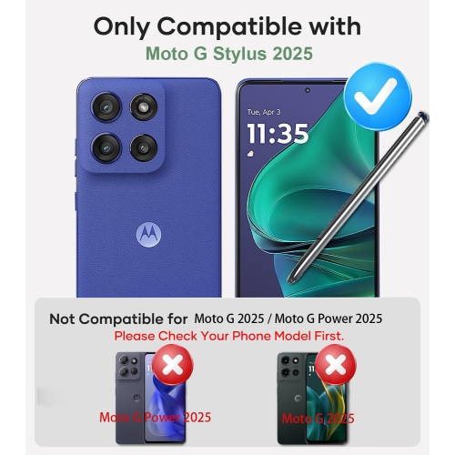 XCRS Flip Wallet PU Leather Cover Pouch with Card Slot, Lanyard Folio Case for Motorola Moto G Stylus 2025