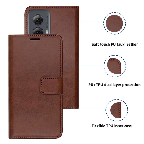 XCRS Flip Wallet PU Leather Cover Pouch with Card Slot, Lanyard Folio Case for Motorola Moto G Stylus 2025
