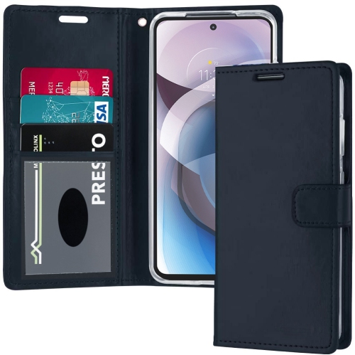 XCRS Flip Wallet PU Leather Cover Pouch with Card Slot, Lanyard Folio Case for Motorola Moto G Stylus 2025