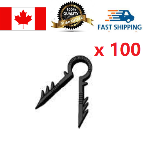 Telecrafter Standard Push-In Cable Clips,100 pcs, Black