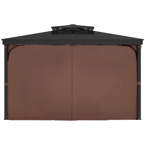 VEVOR 12' x 12' x 6.9' Gazebo Curtains Outdoor, 4-Panel Sidewall Gazebo Privacy Curtains with Zippers, Outdoor Curtain Replacement for Patio Canopy,