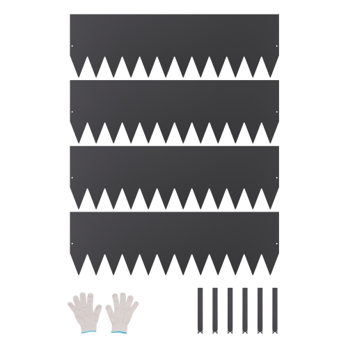 VEVOR 4 Packs Steel Landscape Edging, 40 x 12 in Rust-Resistant Metal Landscape Edging, Bendable Garden Edging Border, Heavy Duty Lawn Edging,