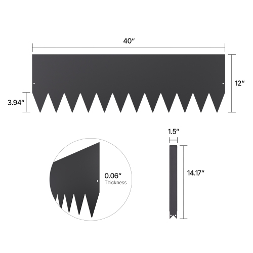 VEVOR 4 Packs Steel Landscape Edging, 40 x 12 in Rust-Resistant Metal Landscape Edging, Bendable Garden Edging Border, Heavy Duty Lawn Edging,
